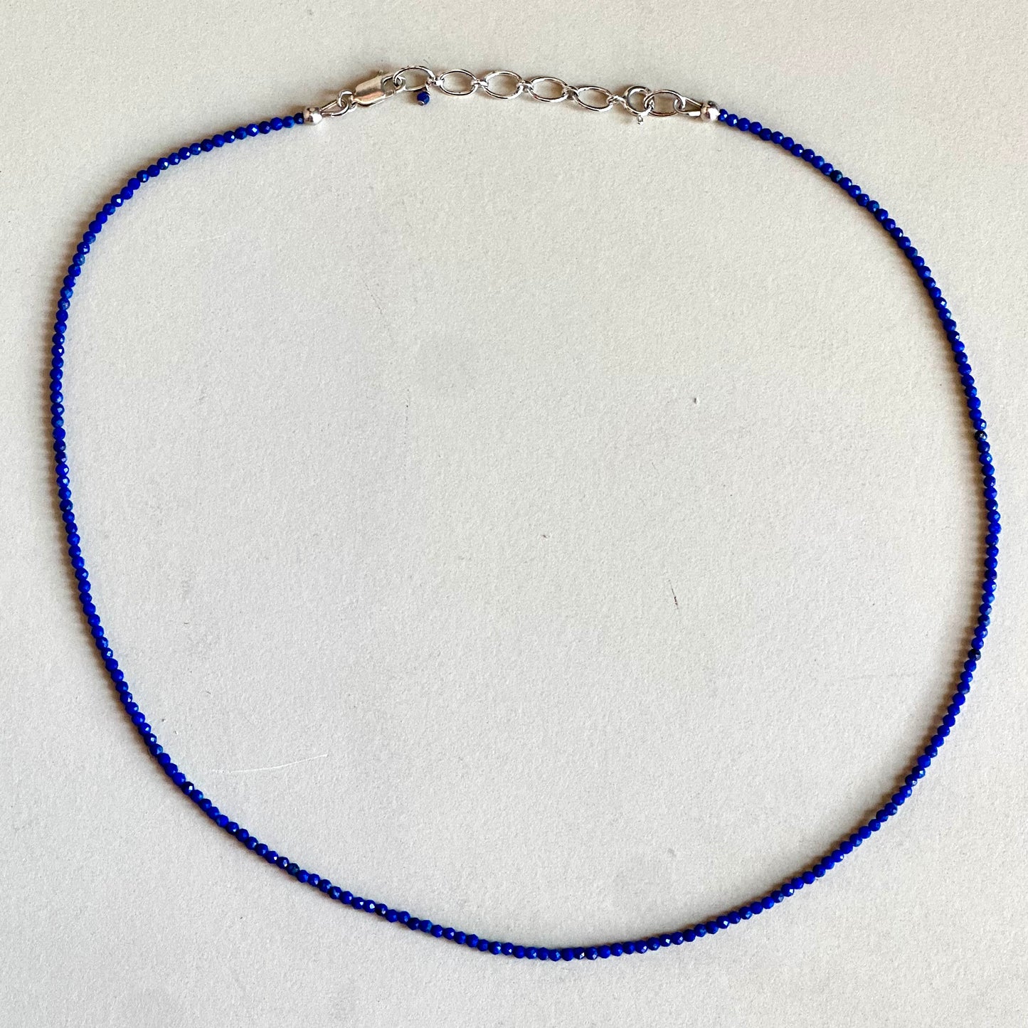 Vintage Sterling and Lapis Lazuli Beaded Necklace