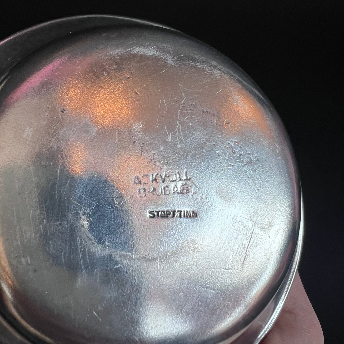 Vintage Askvoll Stopt Tinn Pewter Bowl