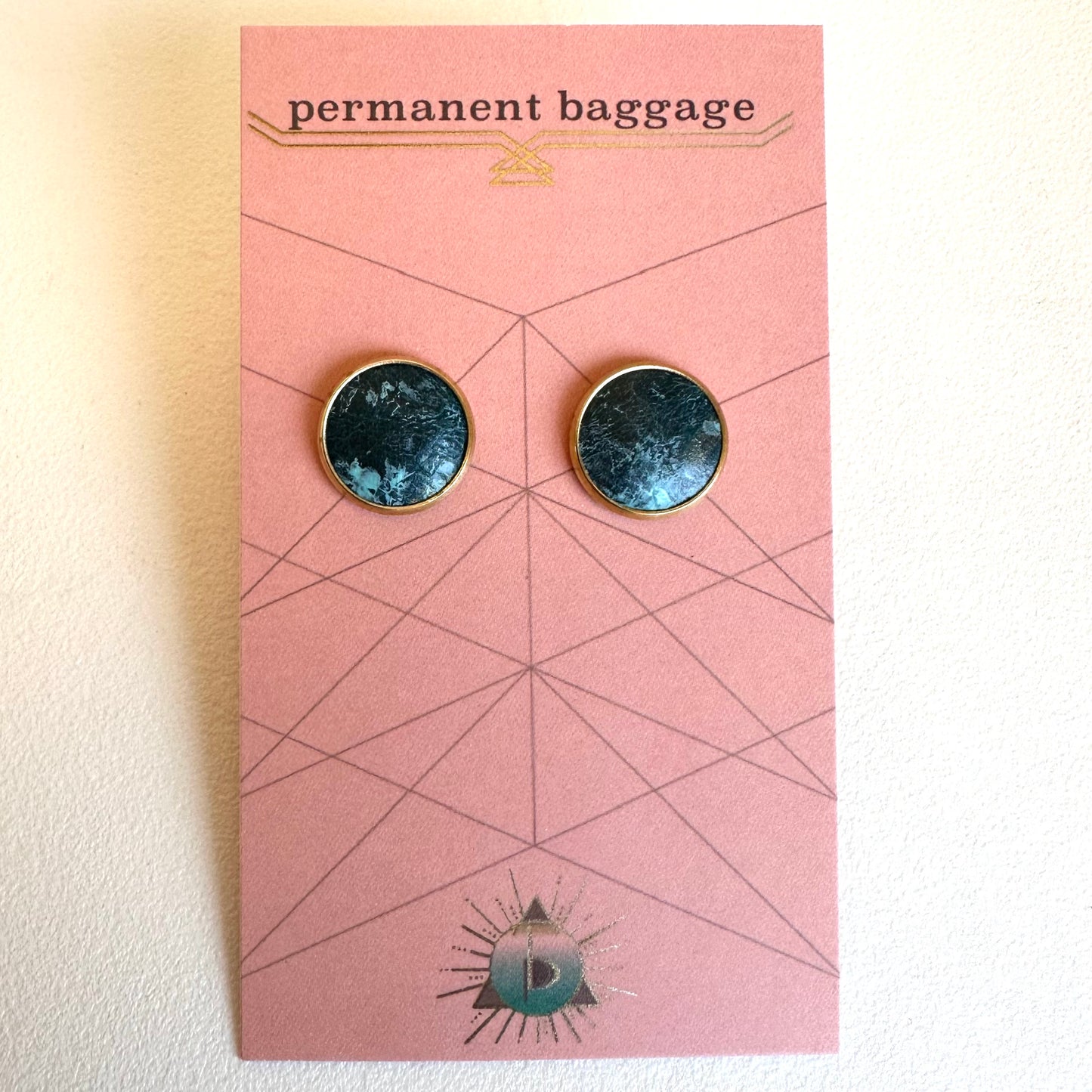 Permanent Baggage Button Leather Earrings