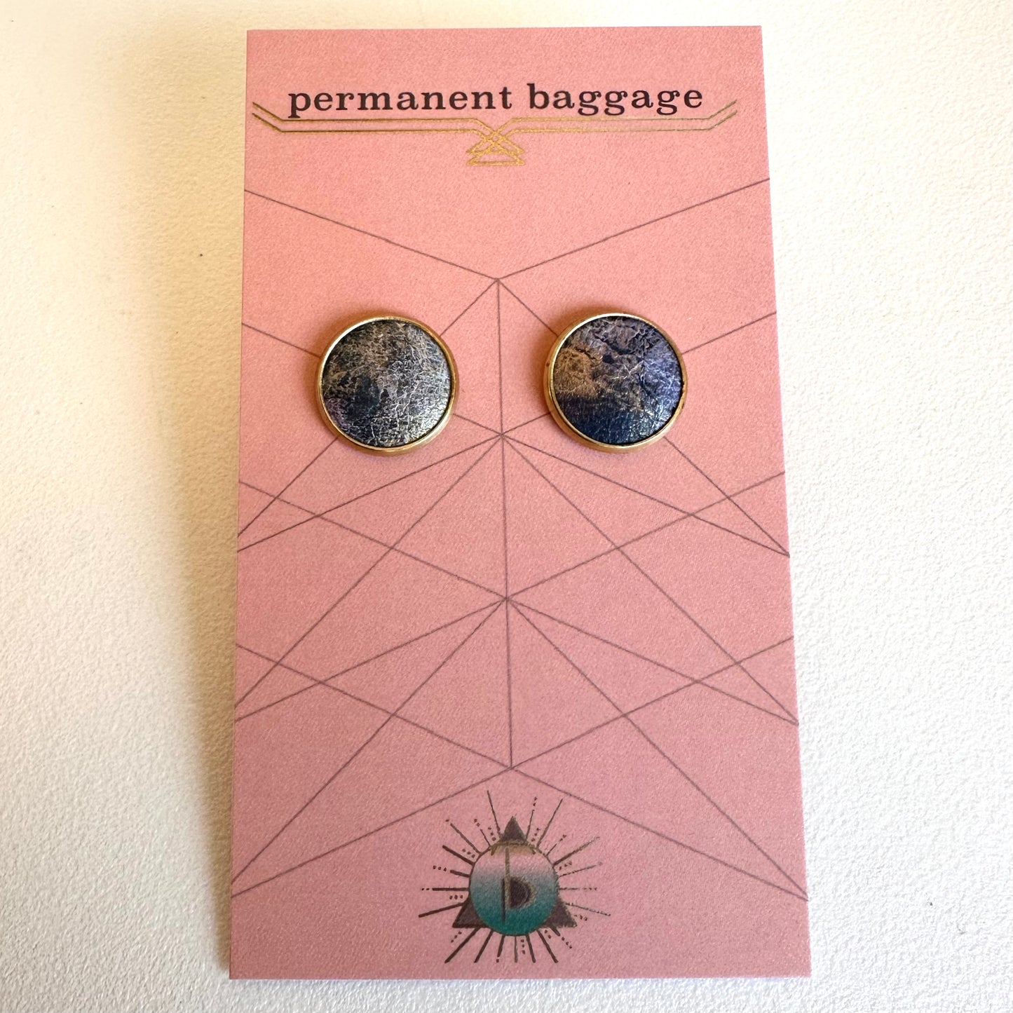 Permanent Baggage Button Leather Earrings