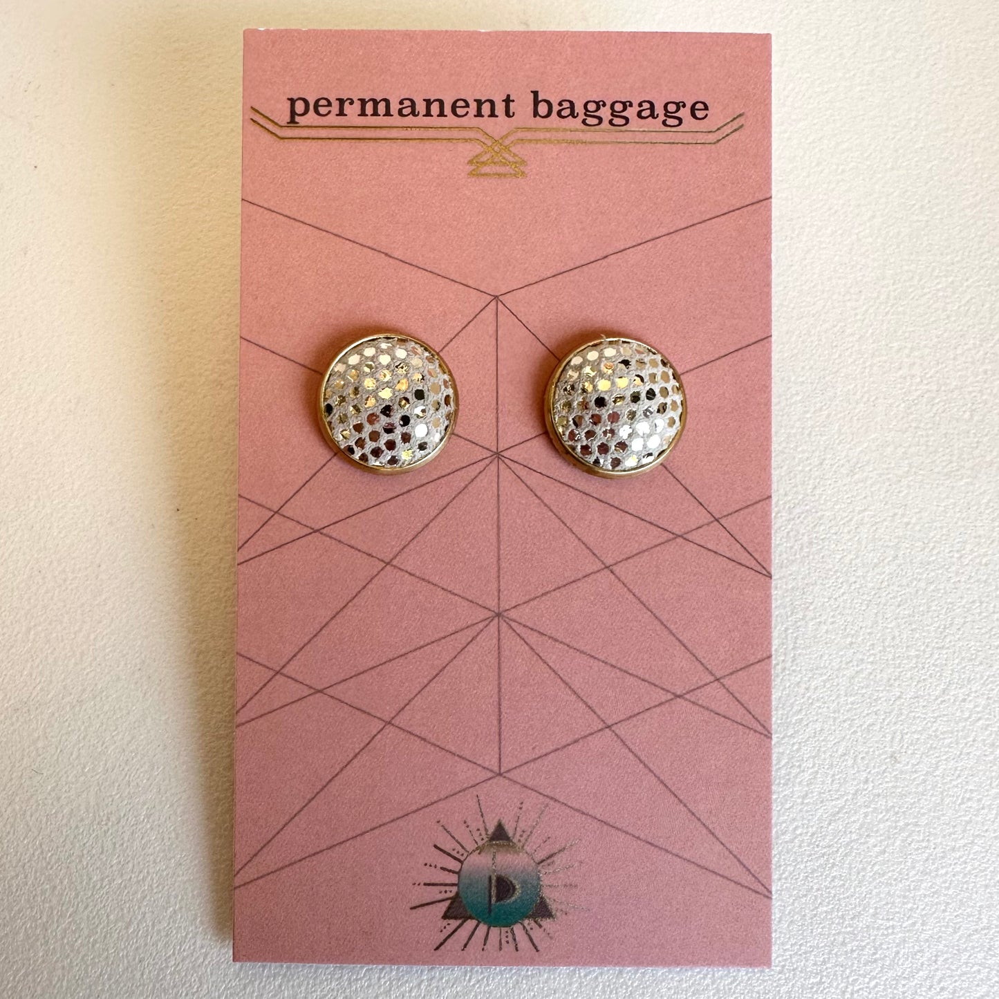 Permanent Baggage Button Leather Earrings