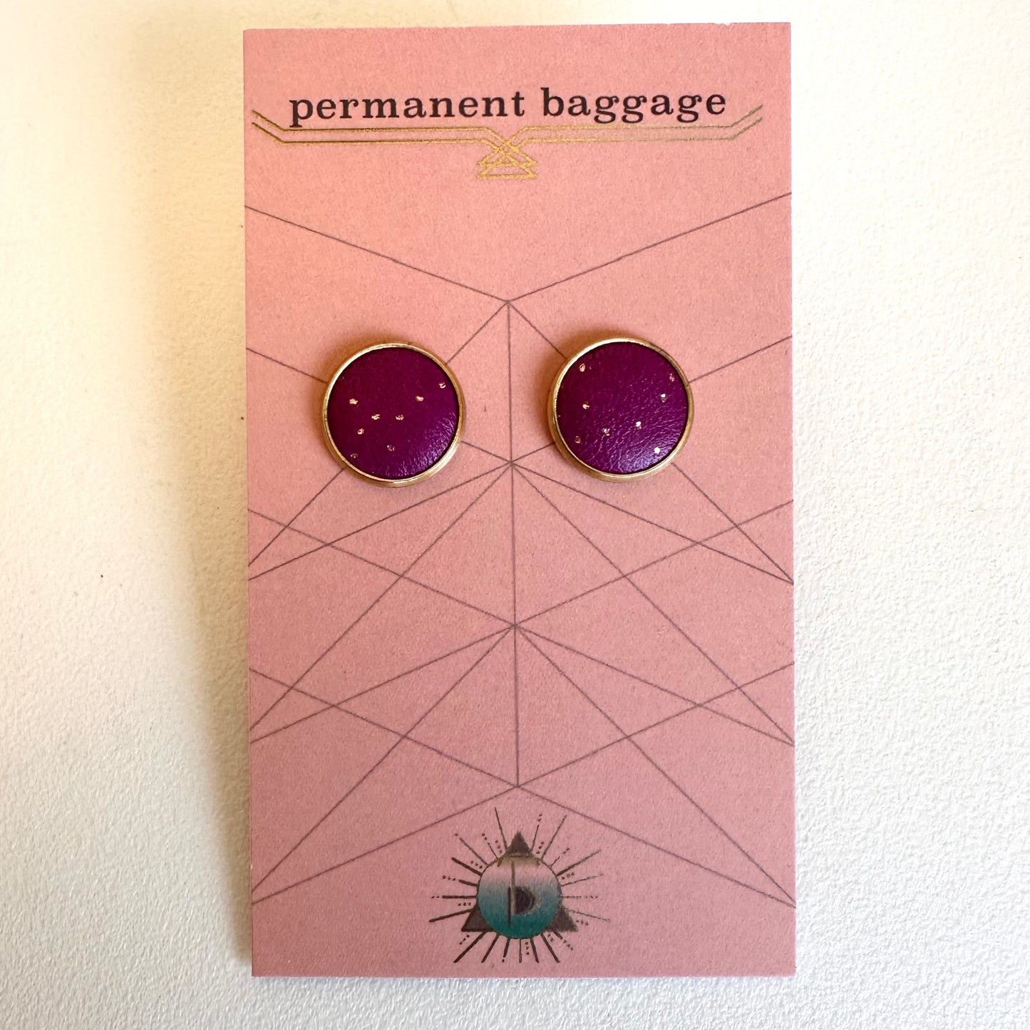 Permanent Baggage Button Leather Earrings