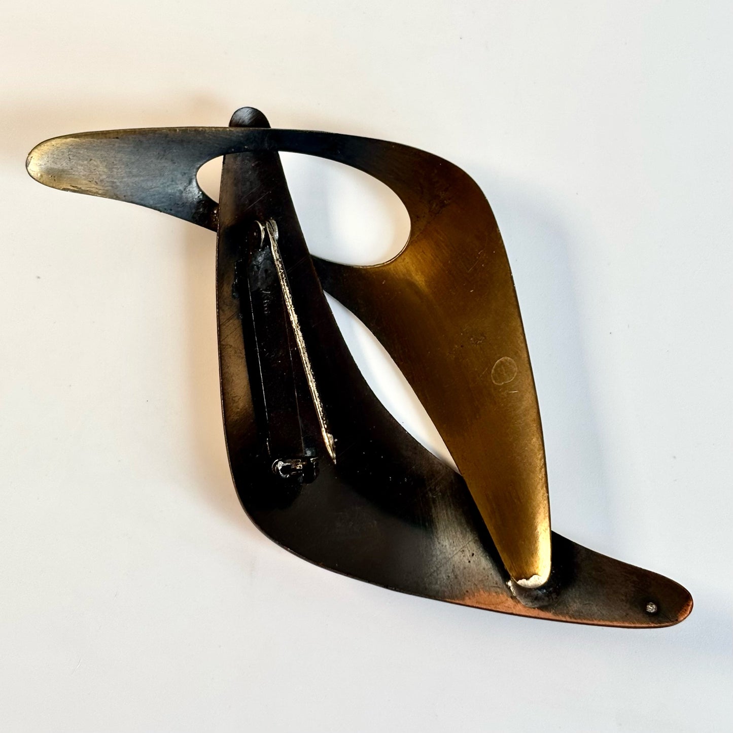 Vintage KIM Brass & Copper Brooch
