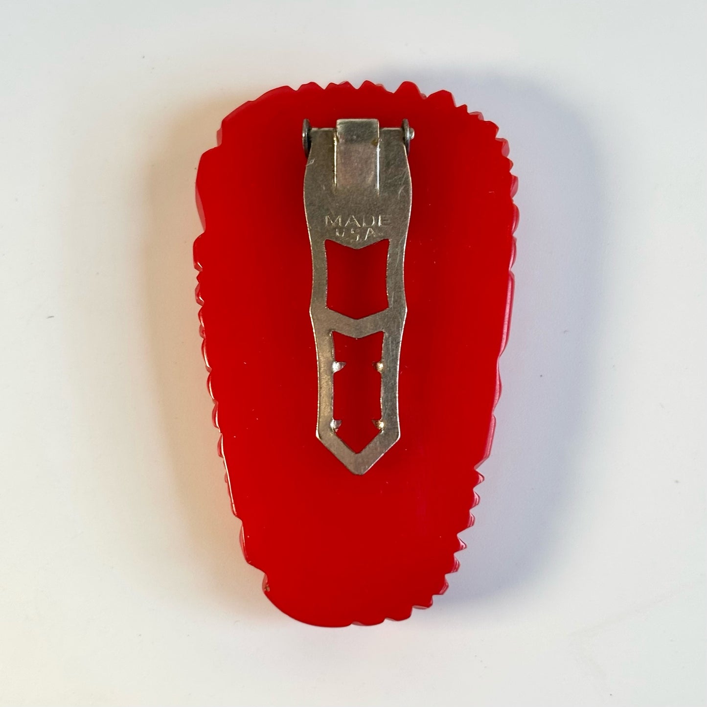 Vintage Bakelite Cherry Red Lapel Pin
