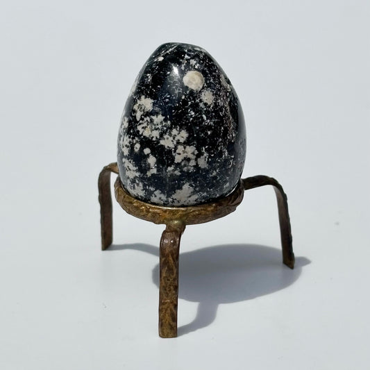 Vintage Stone Egg with Stand