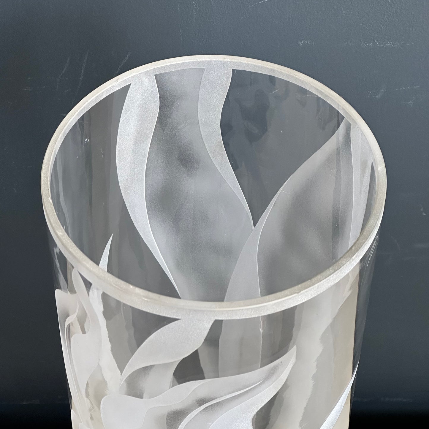 Vintage Franz Grosz Etched Floral Vase