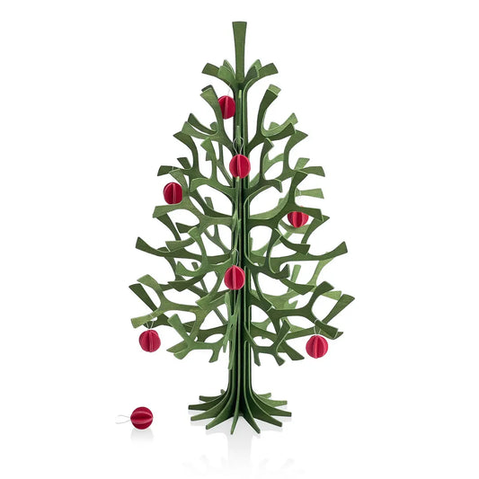 Lovi Spruce Tree (30 cm) with Red Baubles