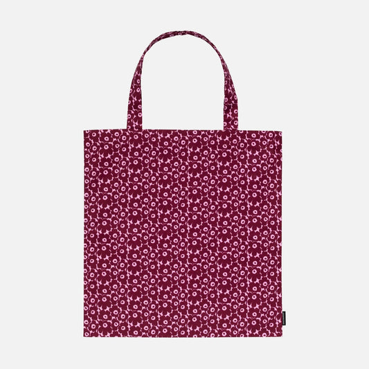 Marimekko Unikko Mini Tote Bag in burgundy and pink 