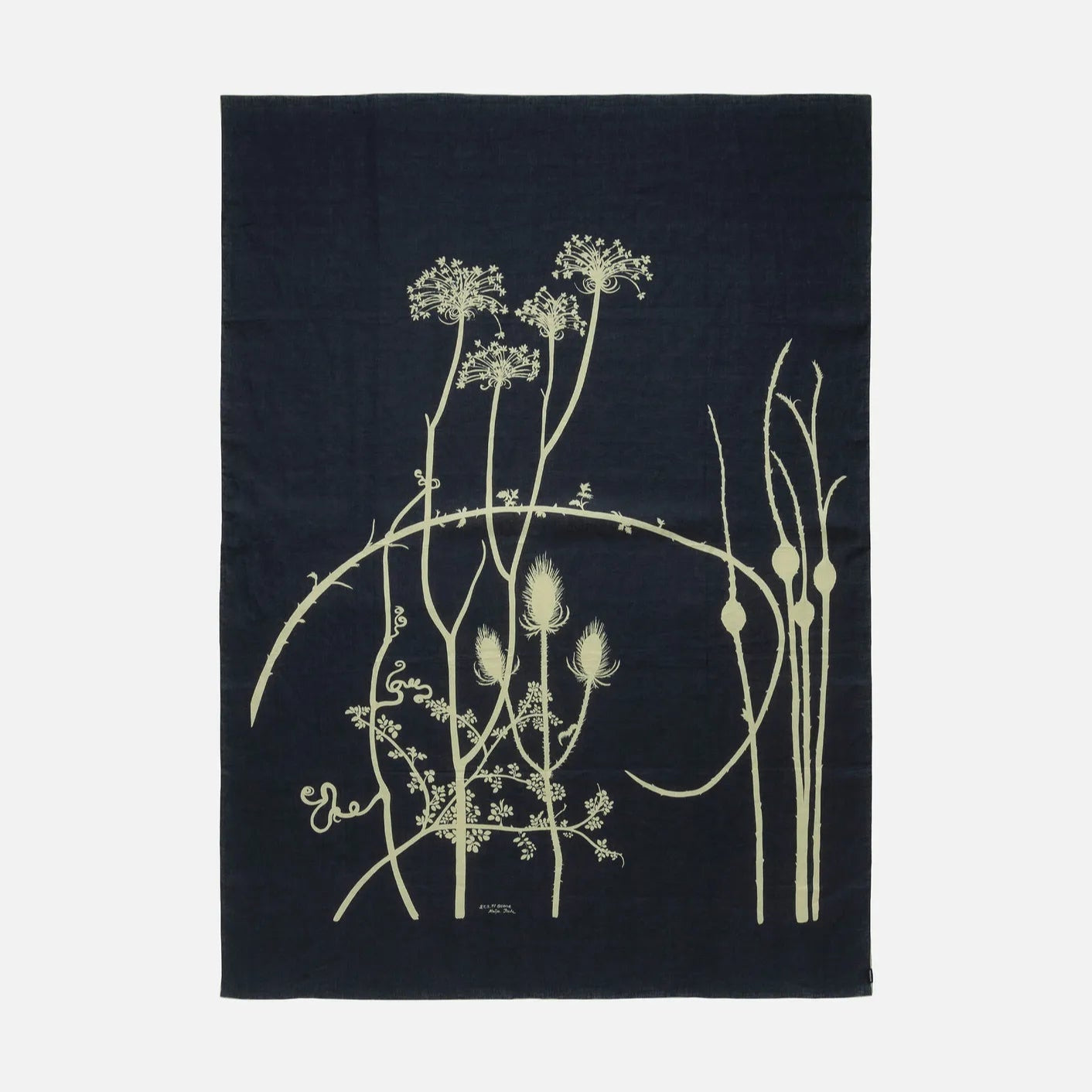 Marimekko linen fabric with vuoren kasvit art design 