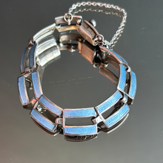 Margot de Taxco Mexican Silver & Enamel Link Bracelet
