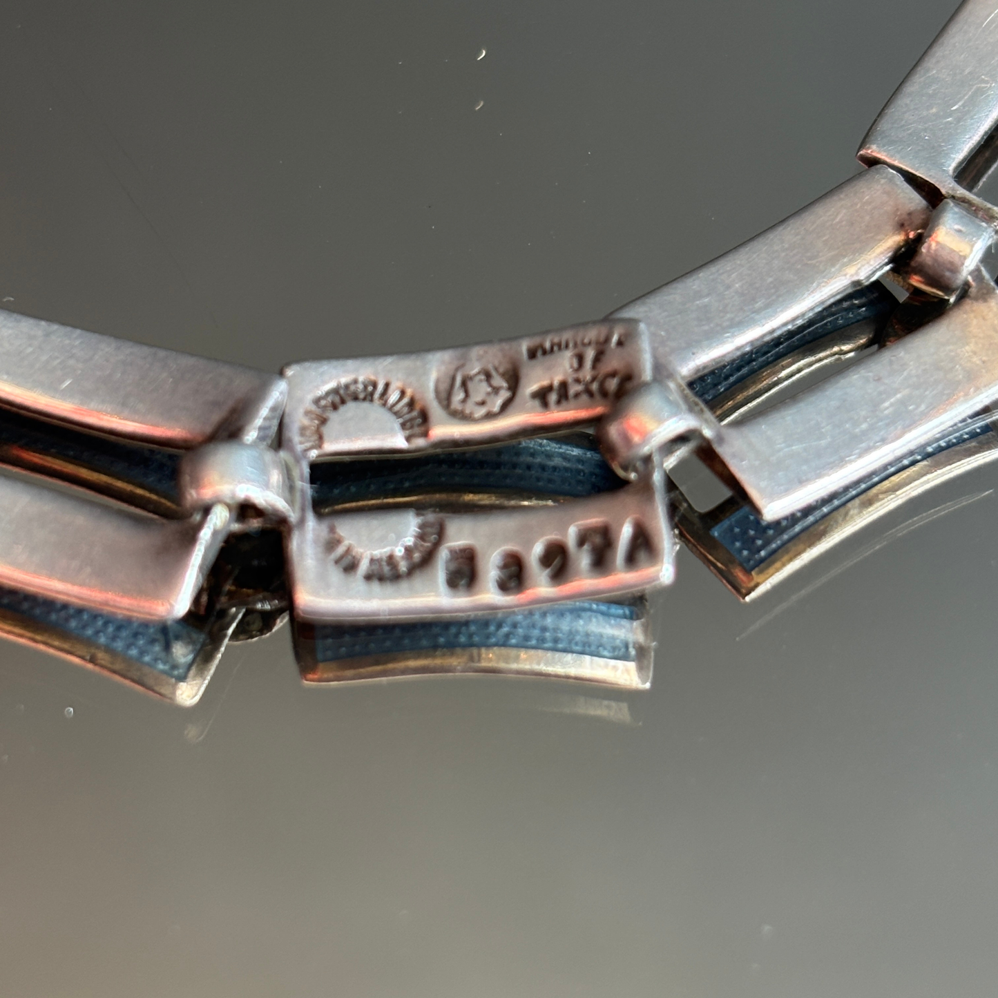 Margot de Taxco Mexican Silver & Enamel Link Bracelet