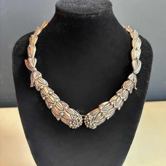 Margot de Taxco Mexican Sterling Silver Cornflower Necklace
