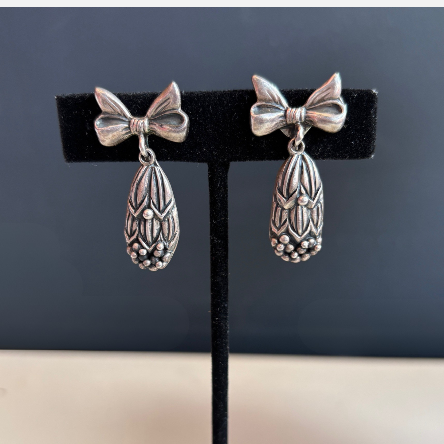 Margot de Taxco Mexican Sterling Silver Cornflower Earrings