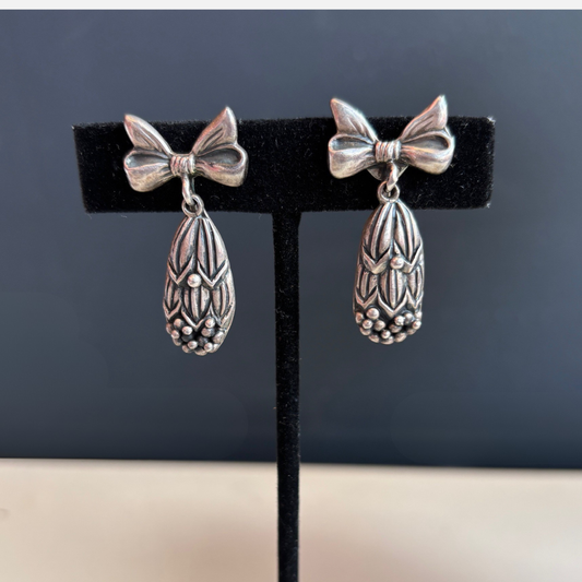 Margot de Taxco Mexican Sterling Silver Cornflower Earrings