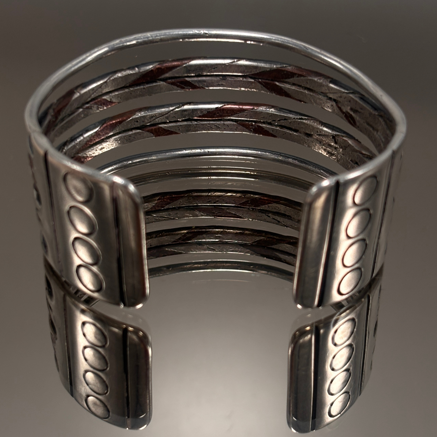 Vintage Taxco William Spratling Heavy Braided Silver & Copper Cuff Bracelet