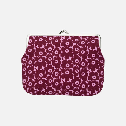 Marimekko Purse in burgundy and pink.