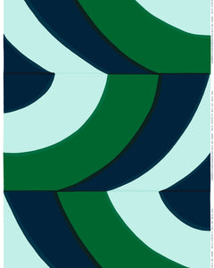 Marimekko Fabric Remnants- Savanni- Green/Dark Blue/Mint