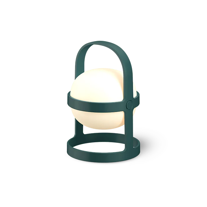 Rosendahl Soft Spot Solar Lamp in Foreset Green illuminated
