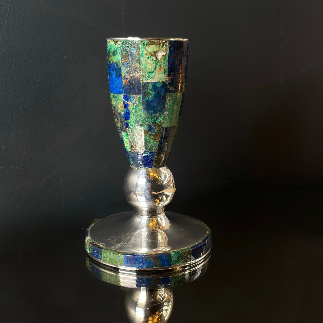 Vintage Los Castillo Taxco Mexican Silverplate Candleholder Pair