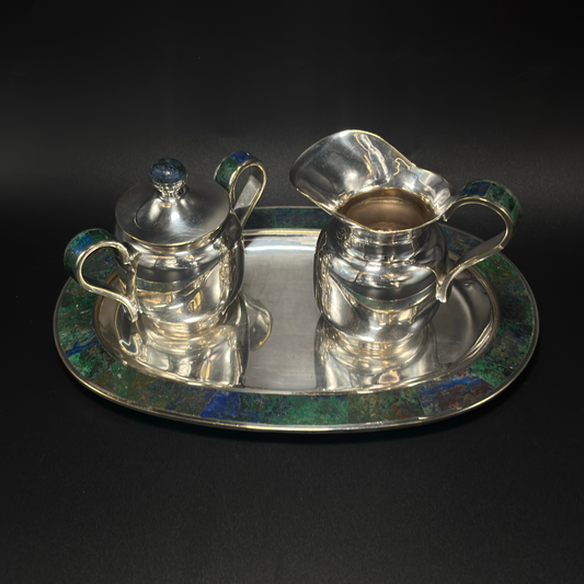 Vintage Los Castillo Taxco Mexican Silverplate Serving Set