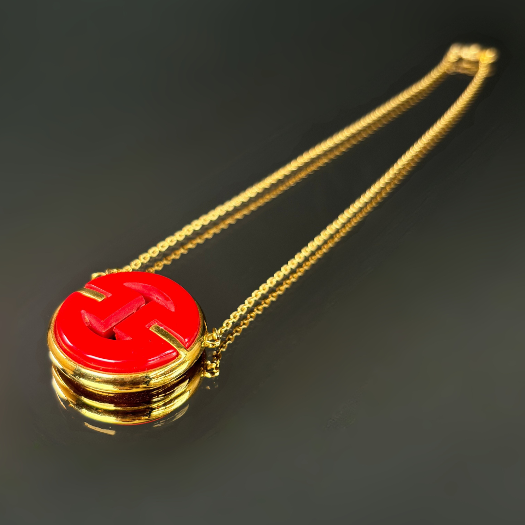 Vintage Givenchy Red & Gold Necklace