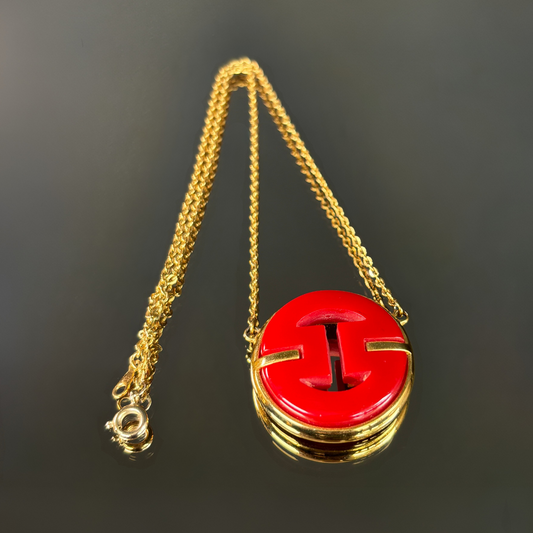 Vintage Givenchy Red & Gold Necklace
