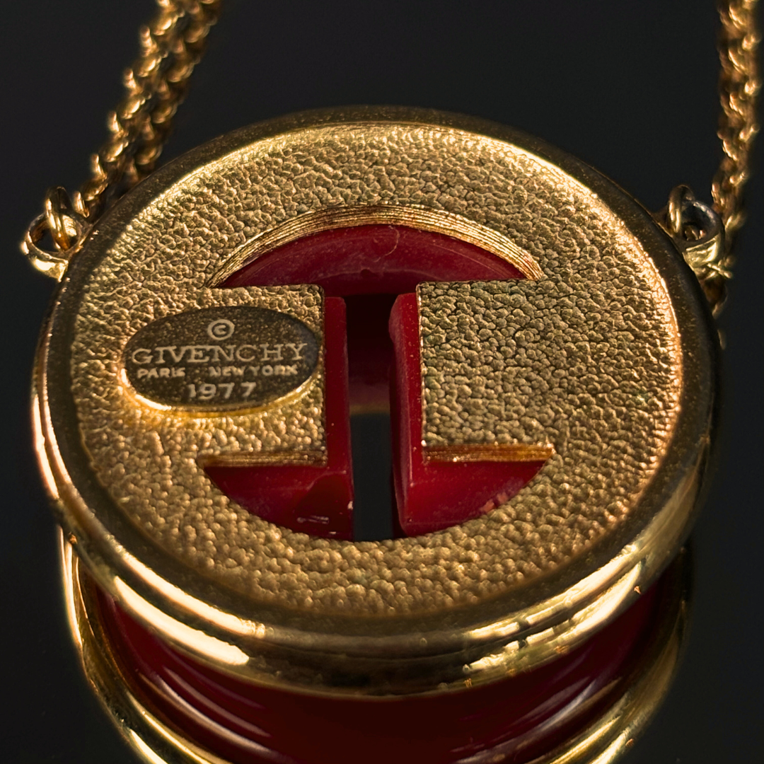 Vintage Givenchy Red & Gold Necklace