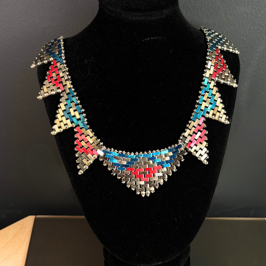 Vintage Jakob Bengel Brickwork Collar Necklace