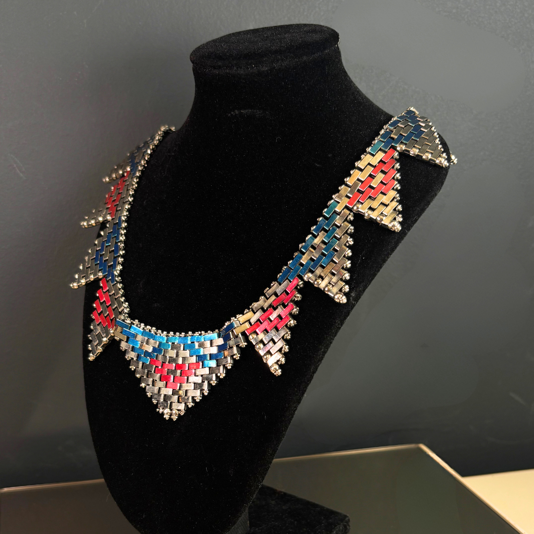 Vintage Jakob Bengel Brickwork Collar Necklace