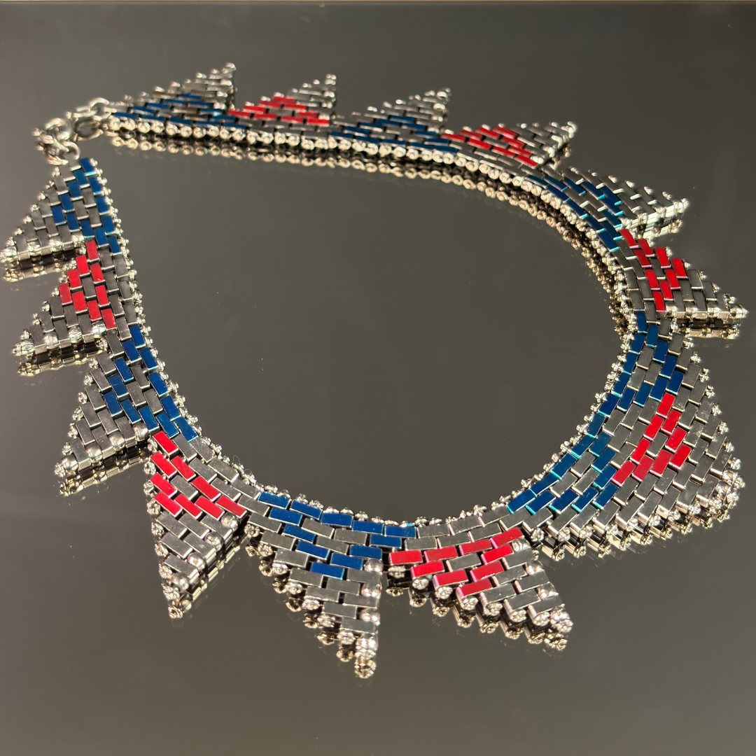 Vintage Jakob Bengel Brickwork Collar Necklace