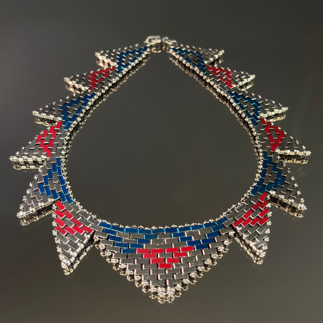 Vintage Jakob Bengel Brickwork Collar Necklace