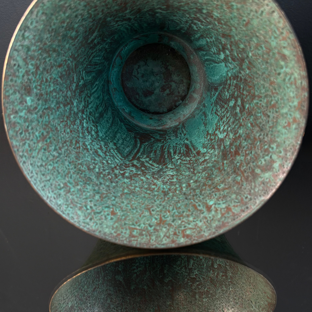 Vintage Carl Sorensen Bronze Verdigris Vase