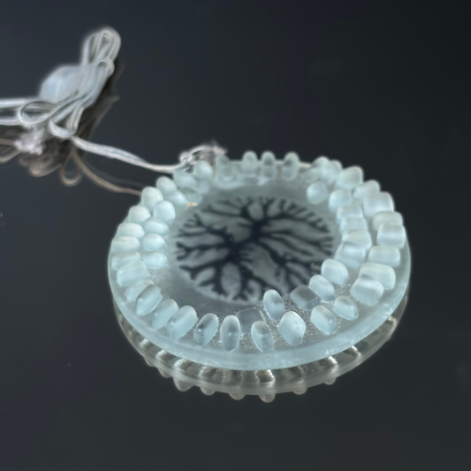 Vintage Higgins Glass Mid-Century Tree Pendant