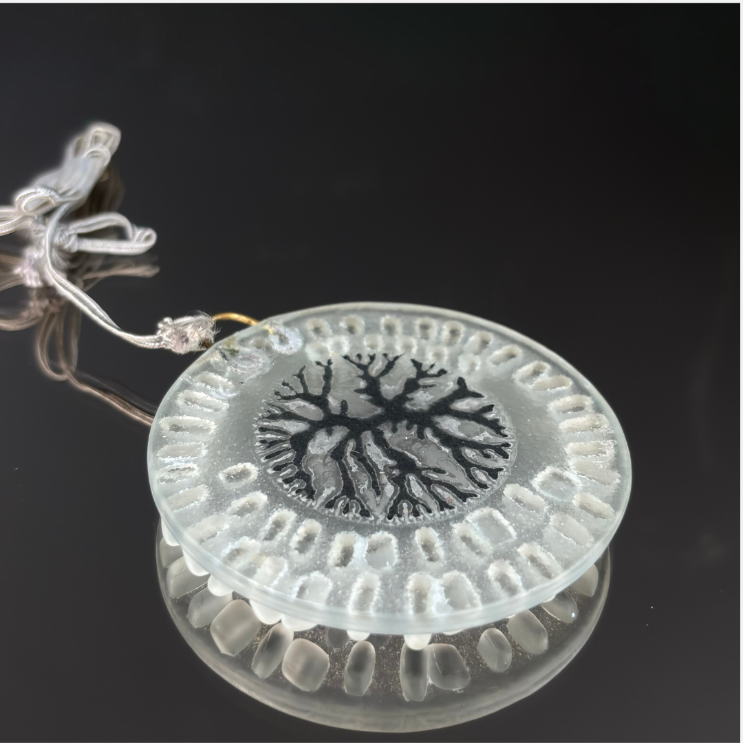 Vintage Higgins Glass Mid-Century Tree Pendant