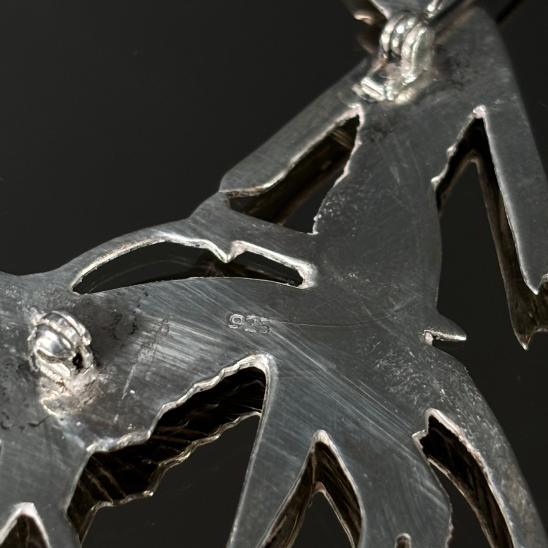 Vintage Sterling Silver Borzoi Dog Walker Brooch