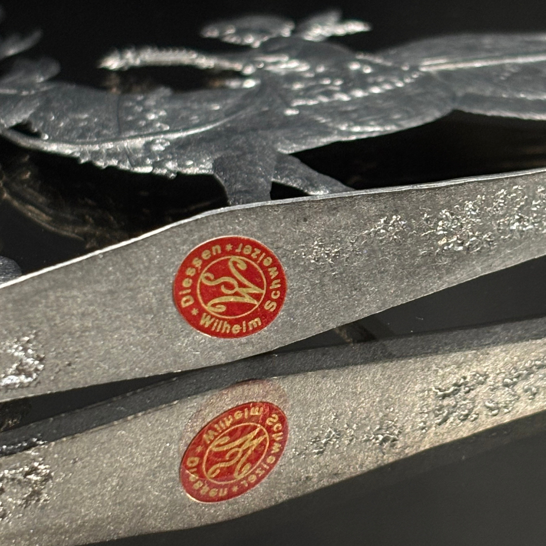 Vintage Wilhelm Schweizer Pewter Santa & Reindeer