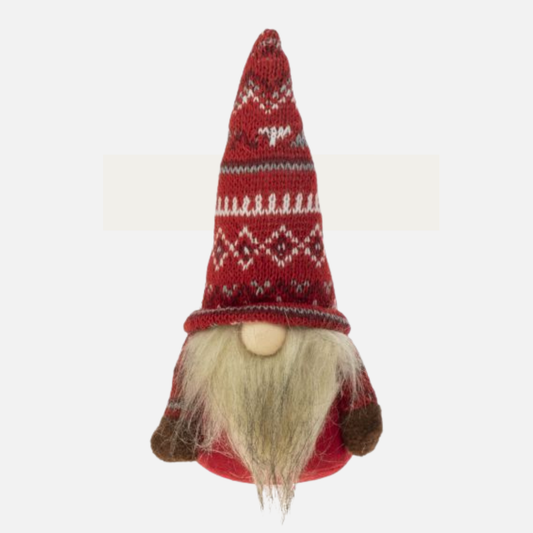 Red Santa Gnome w/ Sweater Hat & Mittens