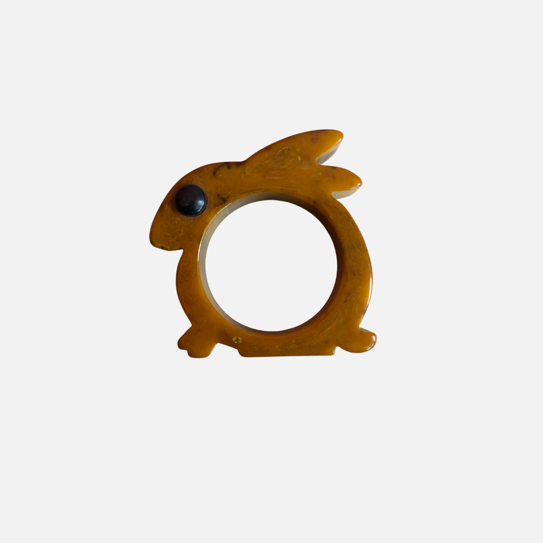 Vintage Catalin (Bakelite) Bunny Napkin Ring