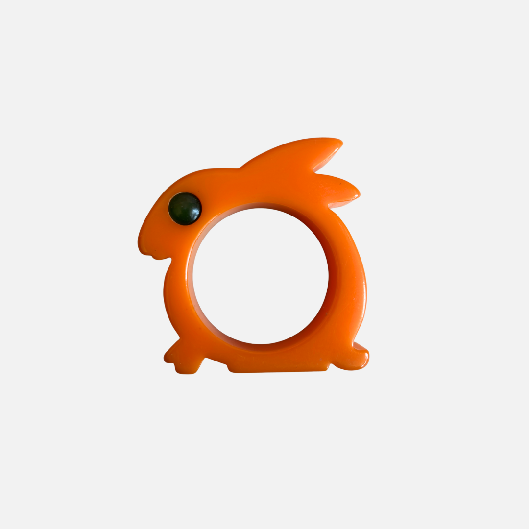 Vintage Catalin (Bakelite) Bunny Napkin Ring