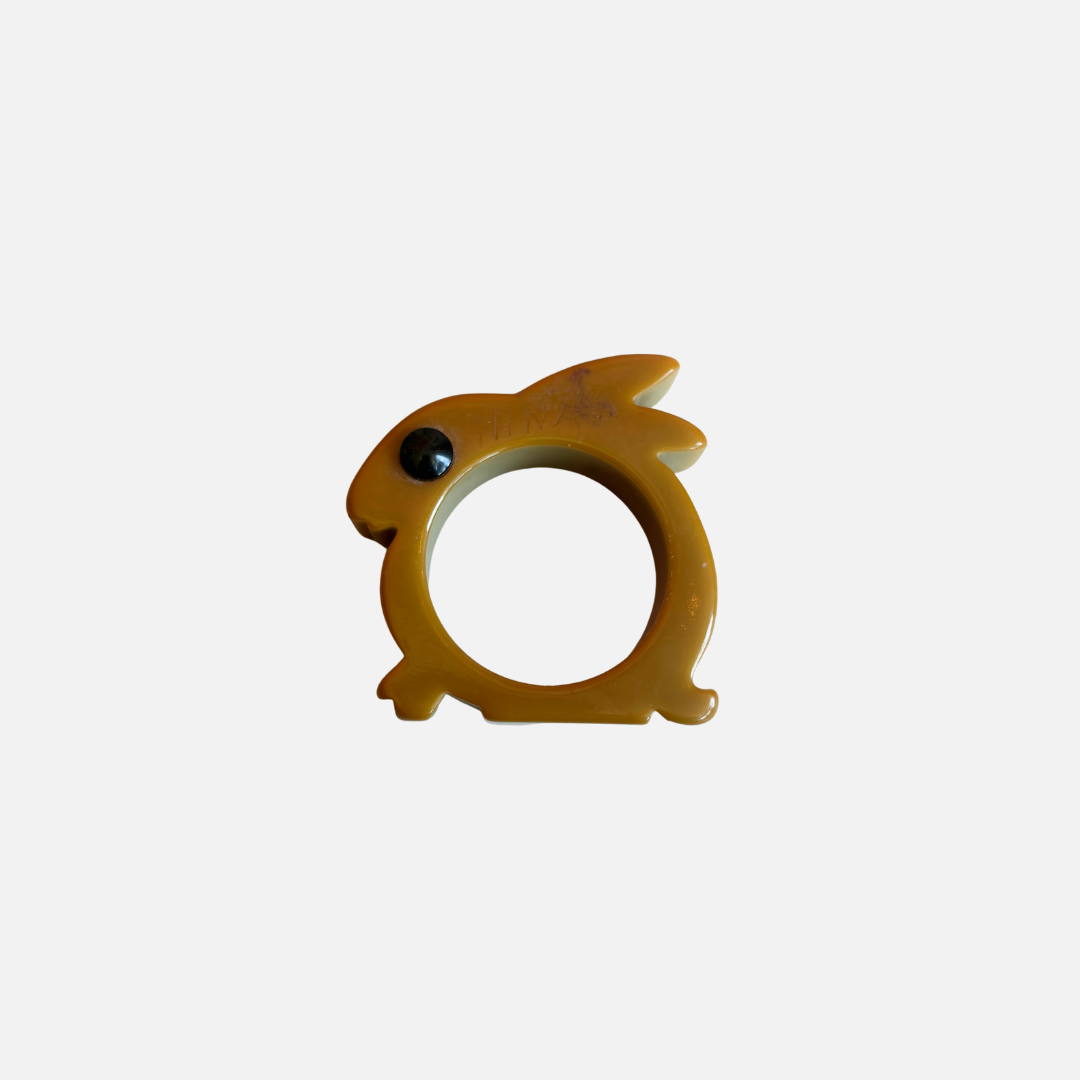 Vintage Catalin (Bakelite) Bunny Napkin Ring