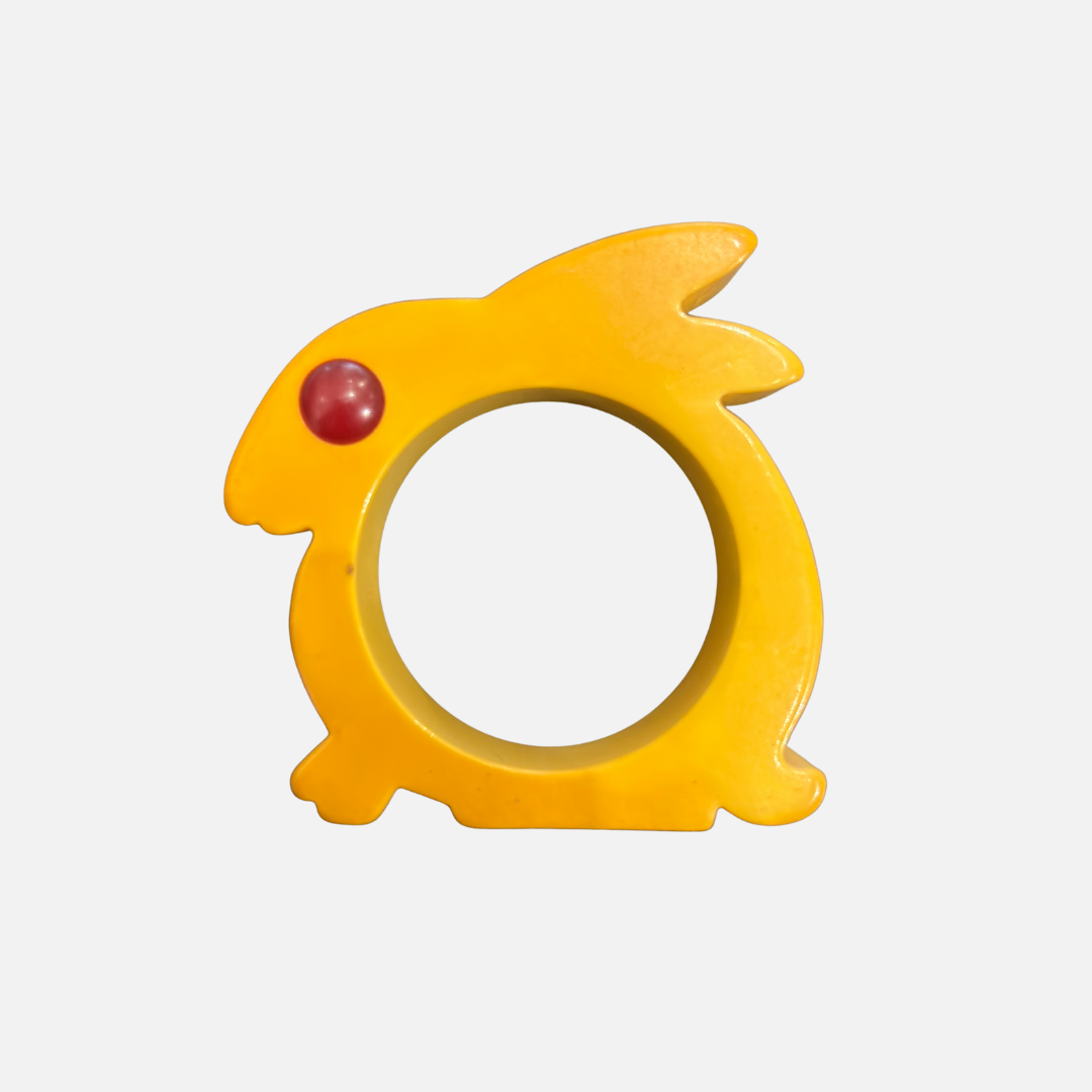 Vintage Catalin (Bakelite) Bunny Napkin Ring
