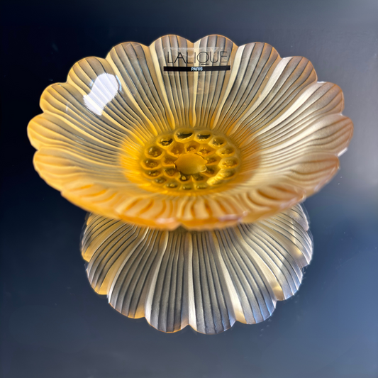 Lalique Crystal Daisy Trinket Dish