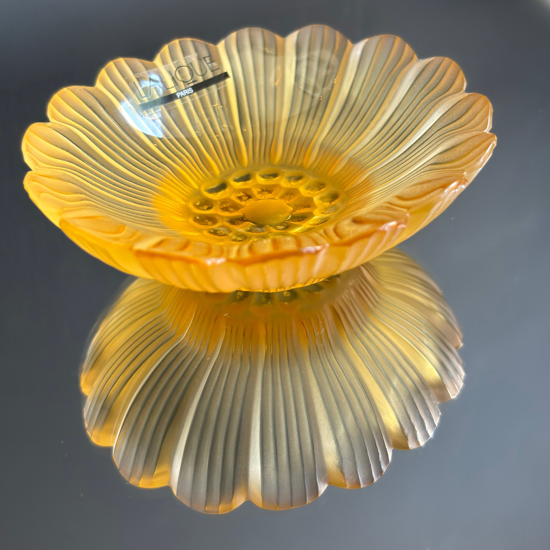 Lalique Crystal Daisy Trinket Dish