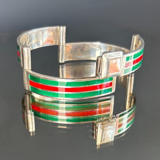 1970s Gucci Sterling Enamel Bracelet