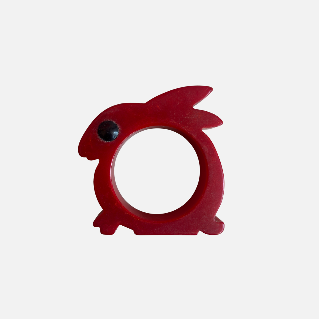 Vintage Catalin (Bakelite) Bunny Napkin Ring