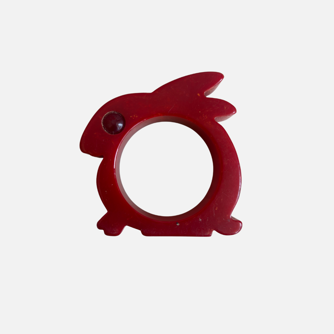 Vintage Catalin (Bakelite) Bunny Napkin Ring