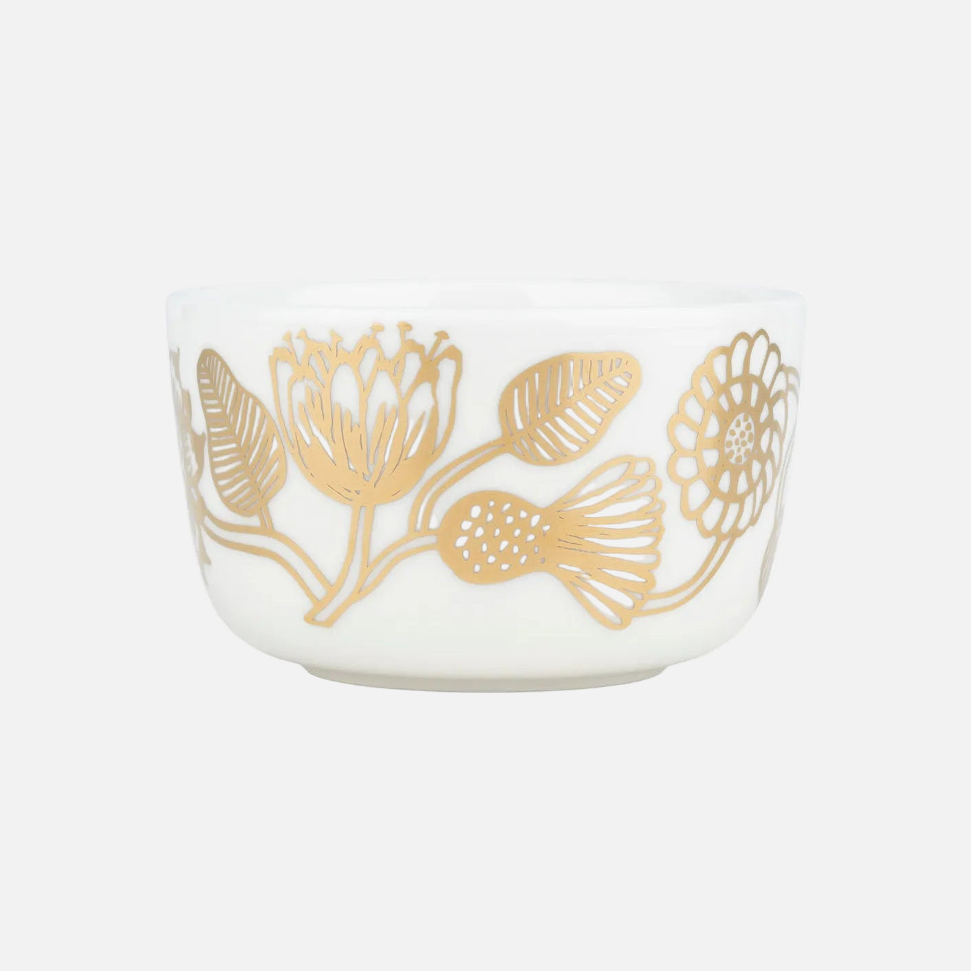 Marimekko Tiara Bowl 2.5DL in gold on white ceramic