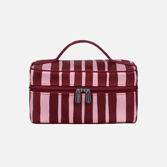 Marimekko Tuttu Raide Cosmetic Bag in Burgundy and Pink