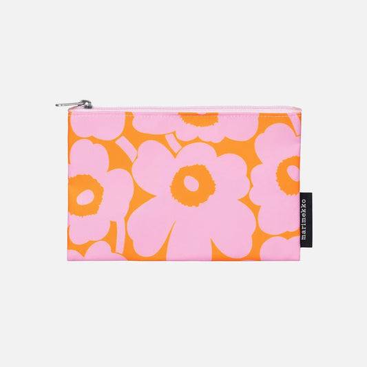 Marimekko Unikko Cosmetic Bag in orange and pink