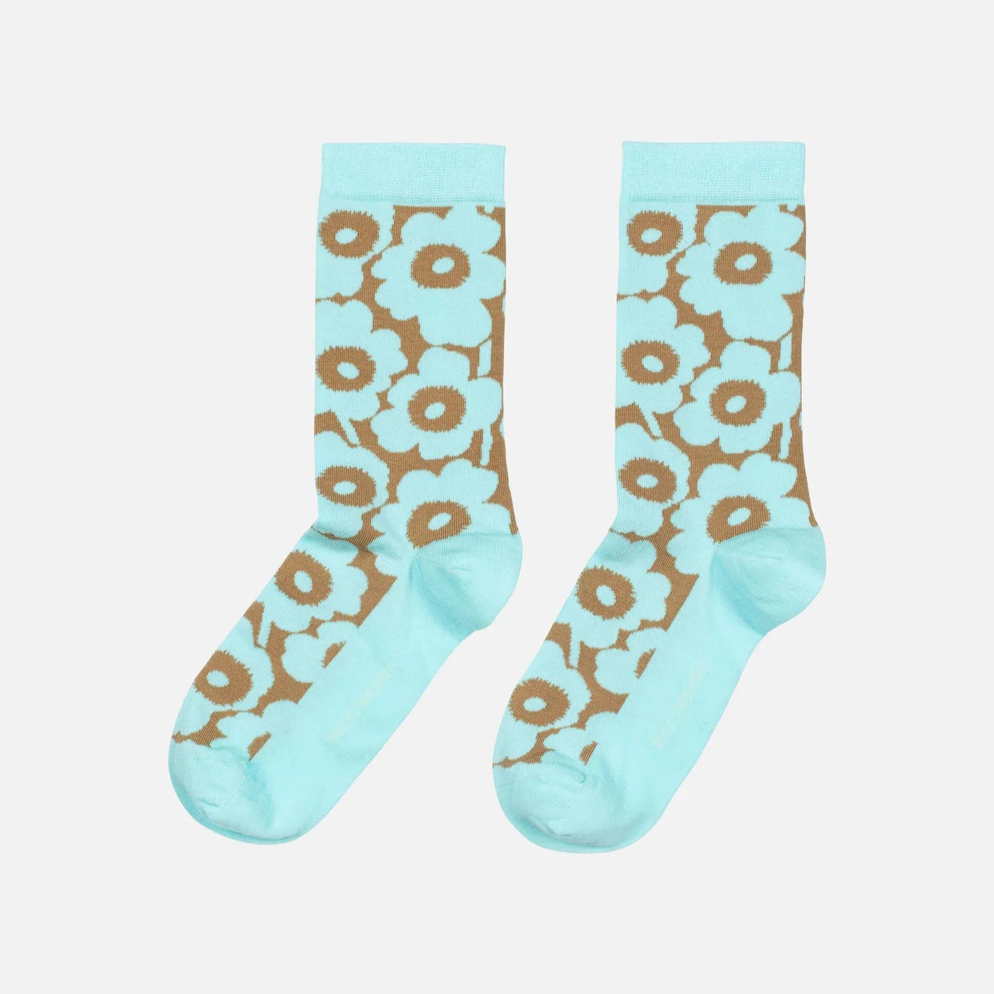Marimekko Unikko Socks in Mint and Brown